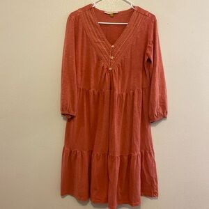 DownEast Terracotta Long Sleeve Dress